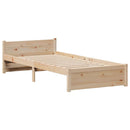 sengeramme uden madras 75x190 cm massivt fyrretræ