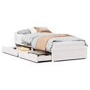 sengeramme uden madras 90x190 cm massivt fyrretræ hvid