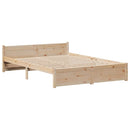 sengeramme uden madras 135x190 cm massivt fyrretræ hvid