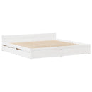 sengeramme uden madras 135x190 cm massivt fyrretræ hvid