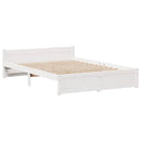 sengeramme uden madras 135x190 cm massivt fyrretræ hvid