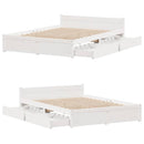 sengeramme uden madras 135x190 cm massivt fyrretræ hvid