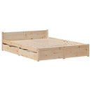 sengeramme uden madras 140x190 cm massivt fyrretræ