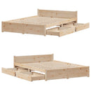 sengeramme uden madras 140x190 cm massivt fyrretræ
