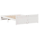 sengeramme uden madras 150x200 cm massivt fyrretræ hvid