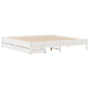 sengeramme uden madras 200x200 cm massivt fyrretræ hvid
