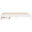 sengeramme uden madras 200x200 cm massivt fyrretræ hvid