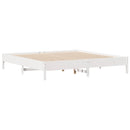 sengeramme uden madras 200x200 cm massivt fyrretræ hvid