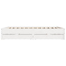 sengeramme uden madras 200x200 cm massivt fyrretræ hvid