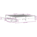 sengeramme uden madras 200x200 cm massivt fyrretræ hvid