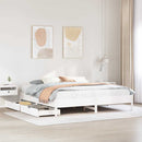 sengeramme uden madras 200x200 cm massivt fyrretræ hvid
