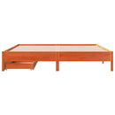 sengeramme uden madras 200x200 cm massivt fyrretræ gyldenbrun