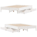 sengeramme uden madras 150x200 cm massivt fyrretræ hvid