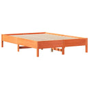 sengeramme uden madras 140x200 cm massivt fyr gyldenbrun