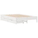 sengeramme uden madras 120x200 cm massivt fyrretræ hvid