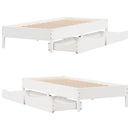 sengeramme uden madras 90x200 cm massivt fyrretræ hvid