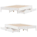 sengeramme uden madras 140x190 cm massivt fyrretræ hvid