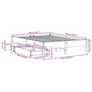 sengeramme uden madras 140x190 cm massivt fyrretræ hvid