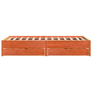 sengeramme uden madras 140x190 cm massivt fyrretræ gyldenbrun