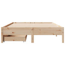sengeramme uden madras 135x190 cm massivt fyrretræ hvid