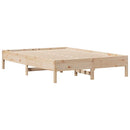 sengeramme uden madras 135x190 cm massivt fyrretræ hvid