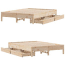 sengeramme uden madras 135x190 cm massivt fyrretræ hvid