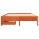 sengeramme uden madras 135x190 cm massivt fyrretræ brun