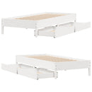 sengeramme uden madras 90x190 cm massivt fyrretræ hvid