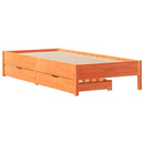 sengeramme uden madras 90x190 cm massivt fyrretræ gyldenbrun