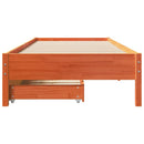 sengeramme uden madras 90x190 cm massivt fyrretræ gyldenbrun