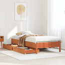 sengeramme uden madras 90x190 cm massivt fyrretræ gyldenbrun