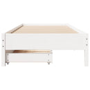 sengeramme uden madras 75x190 cm massivt fyrretræ hvid