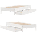 sengeramme uden madras 75x190 cm massivt fyrretræ hvid