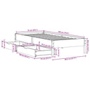 sengeramme uden madras 75x190 cm massivt fyrretræ hvid