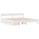 sengeramme uden madras 200x200 cm massivt fyrretræ hvid