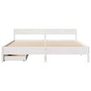 sengeramme uden madras 200x200 cm massivt fyrretræ hvid