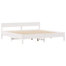 sengeramme uden madras 200x200 cm massivt fyrretræ hvid