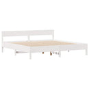 sengeramme uden madras 160x200 cm massivt fyrretræ hvid