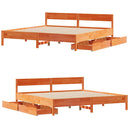sengeramme uden madras 160x200 cm massivt fyrretræ gyldenbrun