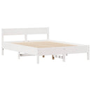 sengeramme uden madras 150x200 cm massivt fyrretræ hvid