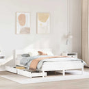 sengeramme uden madras 150x200 cm massivt fyrretræ hvid