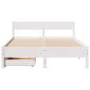 sengeramme uden madras 140x200 cm massivt fyrretræ hvid
