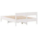sengeramme uden madras 140x200 cm massivt fyrretræ hvid