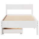 sengeramme uden madras 100x200 cm massivt fyrretræ hvid