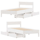 sengeramme uden madras 100x200 cm massivt fyrretræ hvid