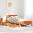 sengeramme uden madras 100x200 cm massivt fyrretræ gyldenbrun