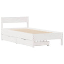 sengeramme uden madras 90x200 cm massivt fyrretræ hvid