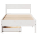 sengeramme uden madras 90x200 cm massivt fyrretræ hvid
