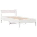 sengeramme uden madras 90x200 cm massivt fyrretræ hvid