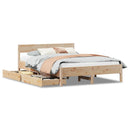 sengeramme uden madras 140x190 cm massivt fyrretræ